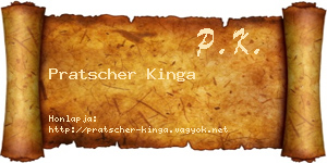 Pratscher Kinga névjegykártya